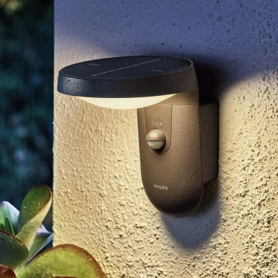 Abbildung von Philips Tyla ultraeffiziente Wandleuchte, solar, 1 x 1,2W, warmweiß, anthrazit