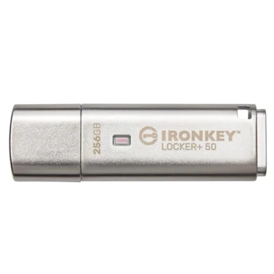 Abbildung von Kingston IronKey Locker+ 50 USB Stick XTS AES Verschlüsselung für Datenschutz mit automatischer USBtoCloud Sicherung IKLP50/256GB