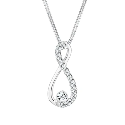 Abbildung von Elli Halskette Damen Infinity Anhänger Edel mit Kristalle aus 925 Sterling Silber