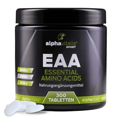 Abbildung von EAA Tabletten hochdosiert 300 Stk. vegan mit allen 8 essentiellen Aminosäuren inkl. BCAA Kapseln ohne Magnesiumstearat essentielle