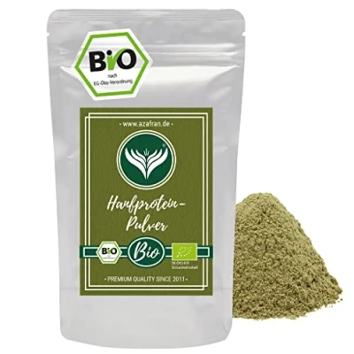 Abbildung von Azafran BIO Hanfproteinpulver Hanfprotein Pulver aus Hanf 50% Protein veganer Eiweiss Lieferant 250g
