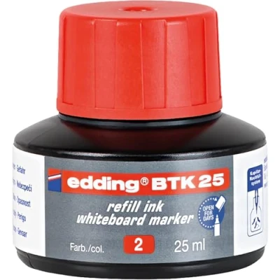 Abbildung von edding BTK 25 Nachfülltinte Whiteboardmarker rot ml mit Tropfendosiersystem, zum schnellen Nachfüllen fast aller