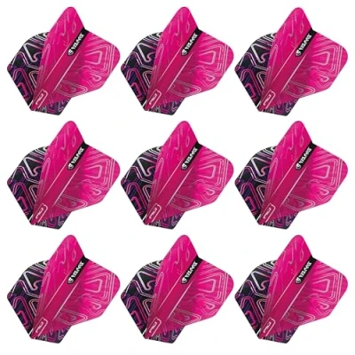 Abbildung von RED DRAGON Yin Yang Beidseitig Rosa und Schwarz Standard Dartflug 3 Set pro Packung (insgesamt 9 Dart Flights)