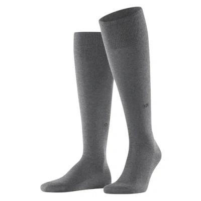 Abbildung von Burlington Herren Leeds M KH Baumwolle Wolle lang einfarbig 1 Paar Kniestrümpfe, Grau (Dark Grey 3070) neu umweltfreundlich, 40 46