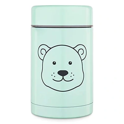 Abbildung von Navaris 500ml Thermobehälter für Babybrei Edelstahl Thermobecher Essen Snacks Thermo Behälter Isolierbehälter auslaufsicher mintgrün