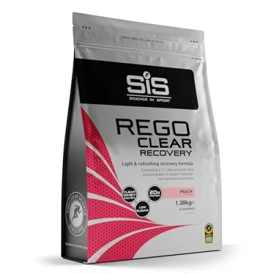 Abbildung von Science in Sport Rego Clear Isolate Pulver 1,38kg Pfirsich Regenerations Drink mit Kohlenhydraten, Proteinen und Vitaminen, Unterstützt effektives Training