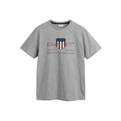 Abbildung von GANT Tshirt print, Herren, Größe: Large, Grey melange