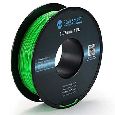 Abbildung von SainSmart flexibles TPU 3D Druck Filament, 1,75 mm, 0,8 kg, Maßgenauigkeit +/ 0,05 mm (Neongrün)