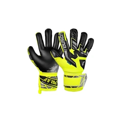 Abbildung von Reusch Attrakt Freegel Silver Junior griffige und atmungsaktive Torwarthandschuhe Fußballhandschuhe für Kinder Jugendliche Jungen Mädchen alle Wetterbedingungen Spielfeldoberflächen