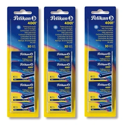 Abbildung von Pelikan 330845 Patronen 5er Packung, Blau (15 Päckchen, Blau)