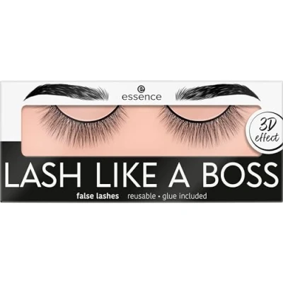 Abbildung von essence LASH LIKE A BOSS false lashes, künstliche Wimpern, Nr. 03, Schwarz, langanhaltend, volumengebend, vegan, ohne Mikroplastikpartikel, Nanopartikel frei, Parfüm, 1er Pack (1pair)