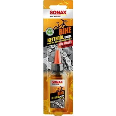 Abbildung von SONAX BIKE KettenÖl ultra (50 ml) für extreme Belastungen &amp; schnell laufende Ketten, Wasser , staub schmutzabweisend, Lösemittelfrei, Silikonöl Art Nr. 08635410
