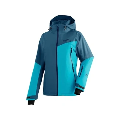 Abbildung von Maier Sports Nuria, Warme Damen Skijacke, Wasserdichte Winterjacke mit 2 Wege Stretch, mTEX Wetterschutz und mTHERM für hohen Wärmerückhalt, PFC frei, Blau, 44