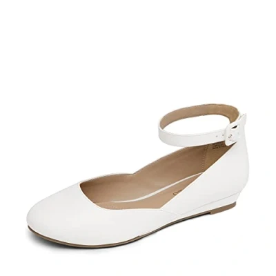 Abbildung von DREAM PAIRS Ballerinas Damen Riemchenballerina Elegant Flats Schuhe REVONA E Weiß/pu Größe 41 (EUR)