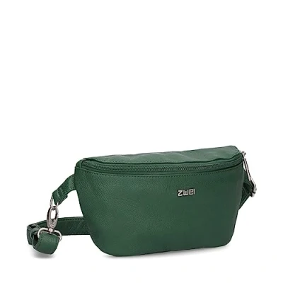 Abbildung von Zwei Damen Hip Bag Mademoiselle.M MH4 Bauchtasche 25 cm 1 Liter aus hochwertigem Kunstleder, Crossbody wasserabweisend, 3 in Bequeme Brusttasche, Gürteltasche &amp; Hüfttasche (moos)