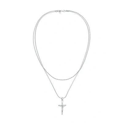 Abbildung von Kuzzoi Layer Kreuz Halskette, Herren, Größe: 50, Silber