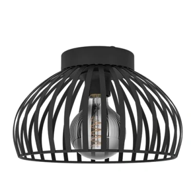 Abbildung von EGLO Deckenleuchte »MOGANO 3«, 1 flammig, Leuchtmittel E27 ohne Leuchtmittel, Deckenleuchte, Metall in Schwarz, Flurlampe mit Fassung, Ø 28 cm