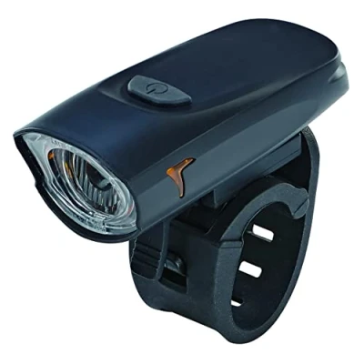 Abbildung von Prophete Fahrradbeleuchtung, LED Batterie Scheinwerfer, 30/15 Lux OSRAM LED, Li Ion mit USB aufladbar, seitliche Beleuchtung, Farbe schwarz