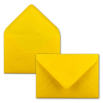 Abbildung von 25 Mini Brief Umschläge Honig Gelb 5,2 x 7,6 cm Miniatur Kuverts mit Nassklebung für Blumen Grüße, Grußkarten, Anhänger &amp; Geld Geschenke FarbenFroh by GUSTAV NEUSER
