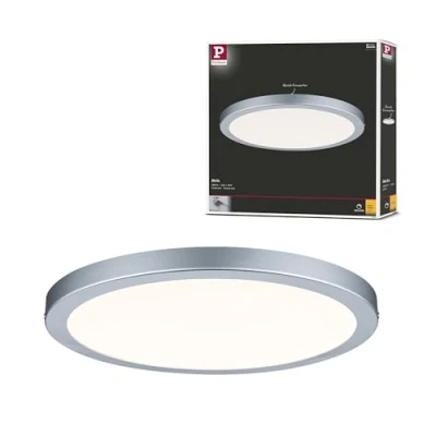 Abbildung von Paulmann 70865 LED Panel Atria rund Deckenleuchte 22W Licht 2700K Warmweiß Chrom matt dimmbar für Wand und Deckenmontage