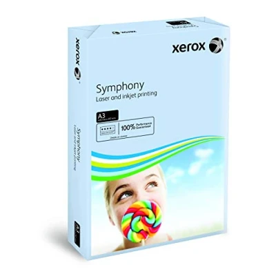 Abbildung von Xerox 003R91953 farbiges Druckerpapier Kopierpapier Symphony pastell, Din A3, 80 g/m², 500 Blatt, für Farblaser und Inkjetdrucker bestens geeignet, blau