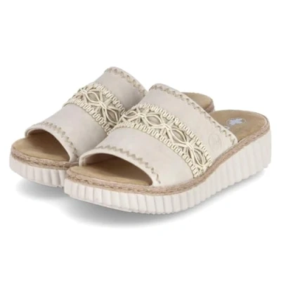Abbildung von Rieker Damen Pantolette in beige Gr. 40
