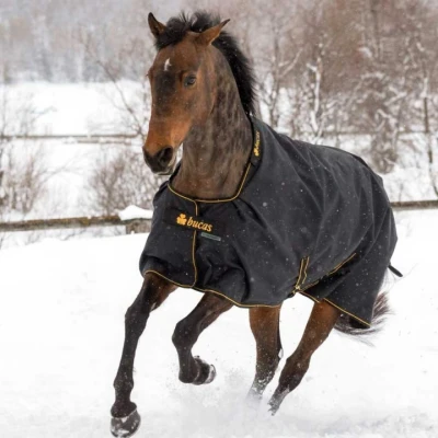 Abbildung von Bucas Irish Turnout Extra 300g Schwarz/Gold 165/213