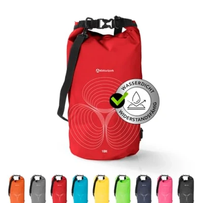 Abbildung von #DoYourSports Dry Bag Tasche 10L rot Wasserdichter Rucksack Wasserfester Beutel &amp; Packsack Drybag ideal für Boot, Kajak, Angeln und Camping
