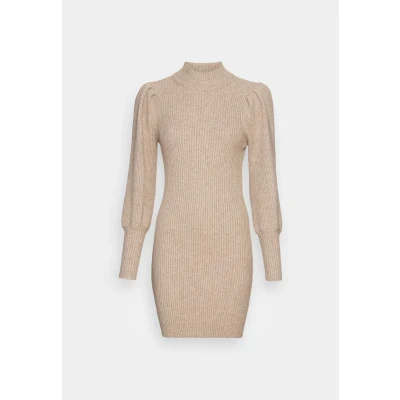 Abbildung von ONLY Katia L S NOOS Strickkleid, Damen, Größe: Small, Mocha meringue
