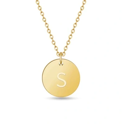 Abbildung von GD GOOD.designs Kette mit Buchstabe S Gold 18 Karat Wasserfest I Goldkette für Damen A Z Anhänger Initial Buchstabenkette