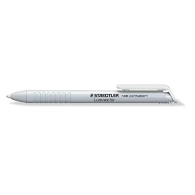 Abbildung von STAEDTLER 768N Lumocolor non permanent omnichrom Trockenmarker wasserlöslich, 3,0mm, weiß 1 Stück (1er Pack)