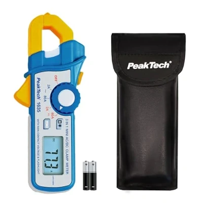 Abbildung von PeakTech P 1635 Digitale Stromzange Präzise Strommesszange für Kriechstrom &amp; Leckstrom Zuverlässiger Zangenamperemeter mit 1 mA Auflösung und NCV Ac Dc inklusive Schutztasche