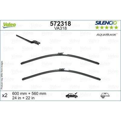 Abbildung von Scheibenwischer Valeo 572318 vorne Flachbalkenwischblatt Top Lock beheizt