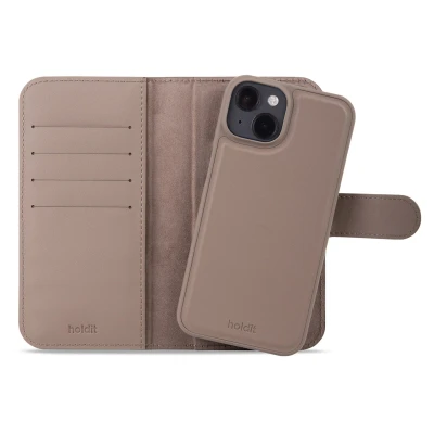 Abbildung von Holdit 2 In 1 Pu Leder/Silikon Book Hülle Braun Magnetisch Apple iPhone 13/14