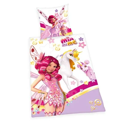 Abbildung von Herding Mia &amp; Me Bettwäsche Set, Wendemotiv, Kopfkissenbezug 80 x cm, Bettbezug 135 200 Baumwolle/Renforcé, Mehrfarbig