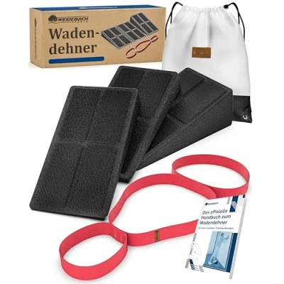 Abbildung von WEIDEBACH® Entwickelt mit Dr. Freytag, 3er Wadendehner Set inkl. Dehnungsband &amp; Übungs Anleitung, effektiver Wadenstrecker für gesundes Dehnen, Mobilisationskeil Sehnenverkürzung, Keil