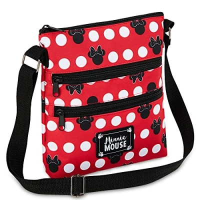 Abbildung von Disney Umhängetasche Damen und Teenager, Mickey Mouse Minnie Tasche Damen, Kleine (Rot)