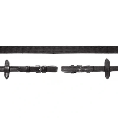Abbildung von Schockemöhle Zügel Durasoft Grip Gummi Schwarz/Silber WB
