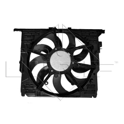 Abbildung von NRF 47839 Lüfter 485 12 600 mit Kühlerlüfterrahmen (Zarge), bürstenloser Motor BMW: 5 Touring