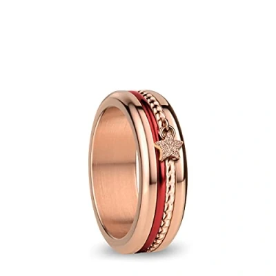 Abbildung von BERING Austauschbar Ringkombination für Damen in Rosé Gold &amp; Rot mit einzigartigem Twist Change System, Murray