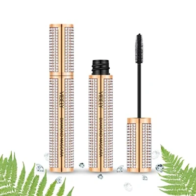 Abbildung von P Beauty Cosmetic Accessories 4D Volumen Lash Mascara WASSERFEST Diamond Wimperntusche für längere &amp; voluminösere Wimpern Augenschminke natürliche Carbon Schwarz