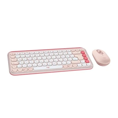 Abbildung von Logitech POP ICON COMBO, Bluetooth Tastatur Maus Set, komfortables Tippen, programmierbare Tasten, leise Klicks, Easy Switch für bis zu 3 Geräte, Deutsches QWERTZ Layout Rosa