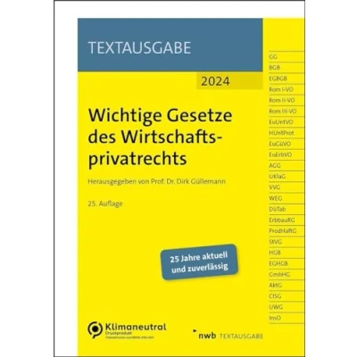 Abbildung von Wichtige Gesetze des Wirtschaftsprivatrechts (NWB Textausgabe)