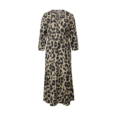 Abbildung von Street One Gemustertes Volant Freizeitkleid, Damen, Größe: 38, Beige