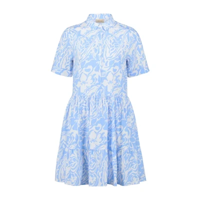 Abbildung von Cartoon MIT Taschen Blusenkleid, Damen, Größe: 36, Weiß blau