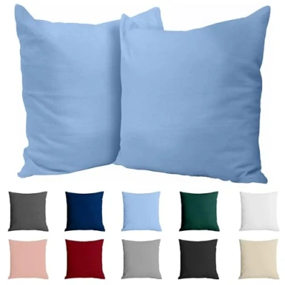 Abbildung von Dreamzie Kissenbezug 60x60 Baumwolle Renforcé (2er Set) Hellblau Dicht gewebt mit 57 Fäden/cm² Kissenhülle cm Oeko Tex Zertifiziert