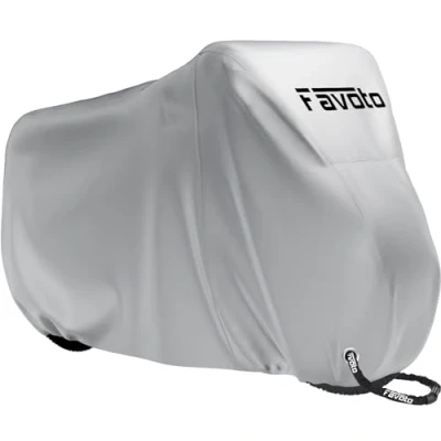 Abbildung von Favoto Fahrradabdeckung Wasserdicht Fahrrad Abdeckplane 210D Oxford Gewebe Fahrradgarage Plane schutzhülle mit Beutel 200 x 110 70 cm Silber