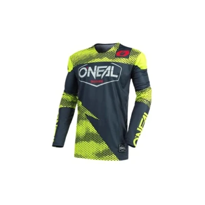 Abbildung von O&#039;NEAL Motocross Jersey MX Enduro Motorrad Schnell trocknendes Material, kragenloses Design, Athletische Passform Mayhem Covert Erwachsene Anthrazit Neon Gelb Größe S