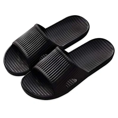 Abbildung von APIKA Frauen Und Männer Anti Rutsch Hausschuhe Innengebrauch Im Freien Bad Sandale Soft Foam Sole Pool Schuhe Haus Heim Rutsche(Schwarz,42/43 EU)
