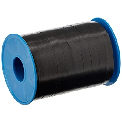 Abbildung von C.E. PATTBERG Geschenkband schwarz, 250 Meter Ringelband 10 mm zum Basteln, Dekorieren &amp; Verpacken von Geschenken zu jedem Anlass